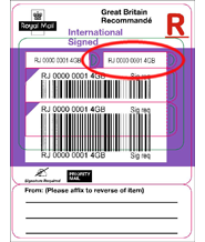 royal mail tracking International Signed - Post Office® label