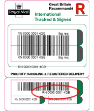 royal mail tracking International Tracked & Signed - business label